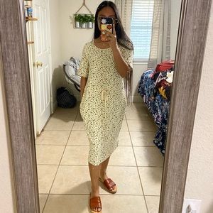 White floral midi dress